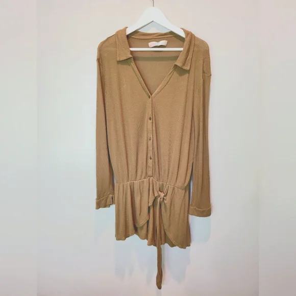 Free People Beach Lively Romper Tropical Nut SZ M - Picture 10 of 10